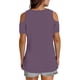 thumbnail image 5 of Tops de verano,Blusa de mujer con escote en V y hombros descubiertos, manga corta, imitación de tela, estilo casual para el hogar, sopatenor, 5 of 9