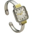 thumbnail image 3 of Blekon Collections Japanese Quartz Women's Square 24.5mm Case Leather/Metal Cuff Bangle Watch, 3 of 5