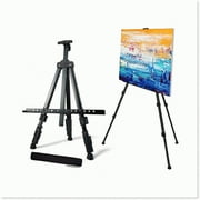 ArtPro Tripod Easel Stand - 66" Double Tier, Adjustable Height 22-66, Portable Painting & Display Tripod with Carrying Bag - Black Pack