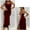 Wine, variant on Xysaqa Women's Velvet Sleepwear Lace Lingerie Chemises V Neck Nightgown Split Hem Nightdress Sleeveless Long Sleep Dress for Women Elegant