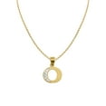 thumbnail image 1 of Pendentif Initiale Lettre Cursive en Or Jaune 14K avec Chaîne Rolo 1.2mm, 1 of 4