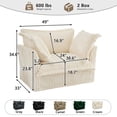 thumbnail image 5 of Oversized Armchair with Removable Cover – Deep Seat Corduroy Lounge Chair for Living Room, Easy Assembly, Cozy for Small Spaces,Beige, 5 of 11