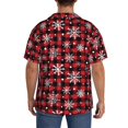 thumbnail image 3 of Kdxio Men's Hawaiian Shirt for Men Short Sleeve Shirt Buffalo Plaid Snowflakes Summer Casual Holiday Beach Button Down T-Shirts, 3 of 5