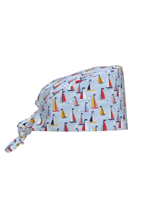 Sailboats And Seagulls Men Women Adjustable Cap Working Hat Tie Back Cap, Work Cap