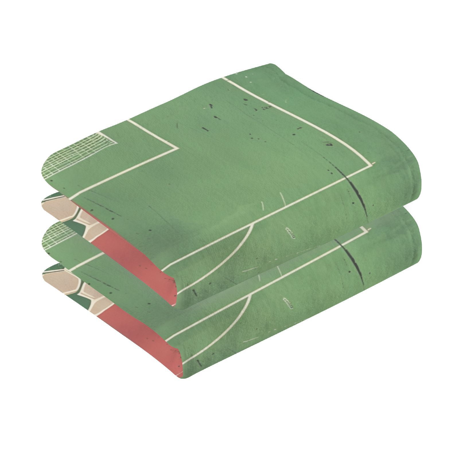 Match Football Hand Towels Cotton Bath Towels Large Face Towels Absorbent for Bathroom 2 Packs
