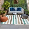 thumbnail image 2 of Brown Stripe Outdoor Rug for Patio/Deck/Porch, Non-Slip Large Area Rug 6 x 9 Ft, Ombre Geometric Teal Green Vertical Striped Indoor Outdoor Rugs Washable Area Rugs, Camping Rug Carpet Runner, 2 of 8