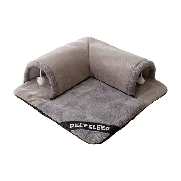 Cama túnel para gatos, cabaña para jugar, parque infantil, ejercicio, centro de juegos ligero y portátil, interactivo para hámster, gatos de interior , Gris, metro Yinane Túnel de gato