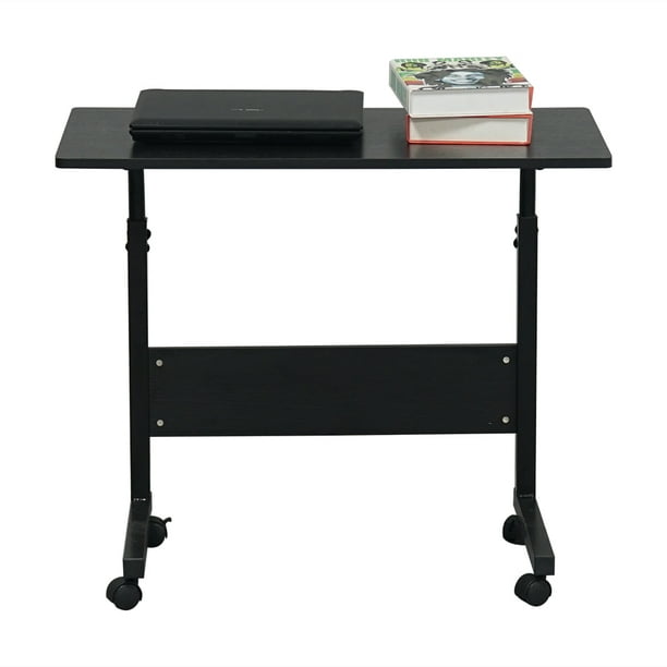 Small Table with Wheels, E1 15MM Chipboard Steel Tray Table, Adjustable