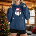 thumbnail image 2 of Lopecy-Sta Women's Christmas Santa Heart Sunglasses Print Hoodie, Fleece-Lined Japanese Sweatshirt Long Sleeve Pocket Pullover Navy S, 2 of 3