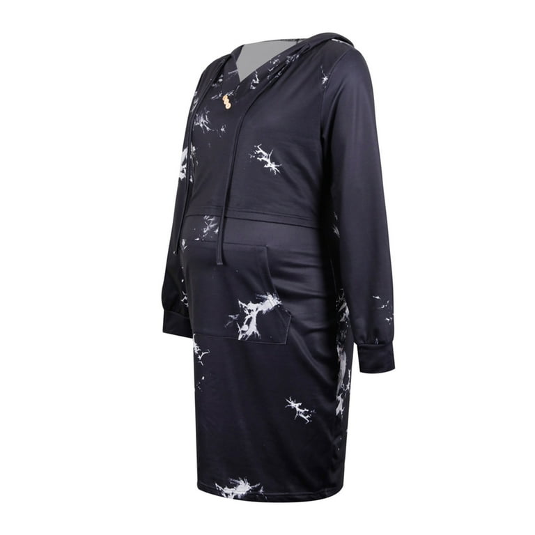 postpartum black tie dress Lila Labor & Postpartum Gown in Black main image 1