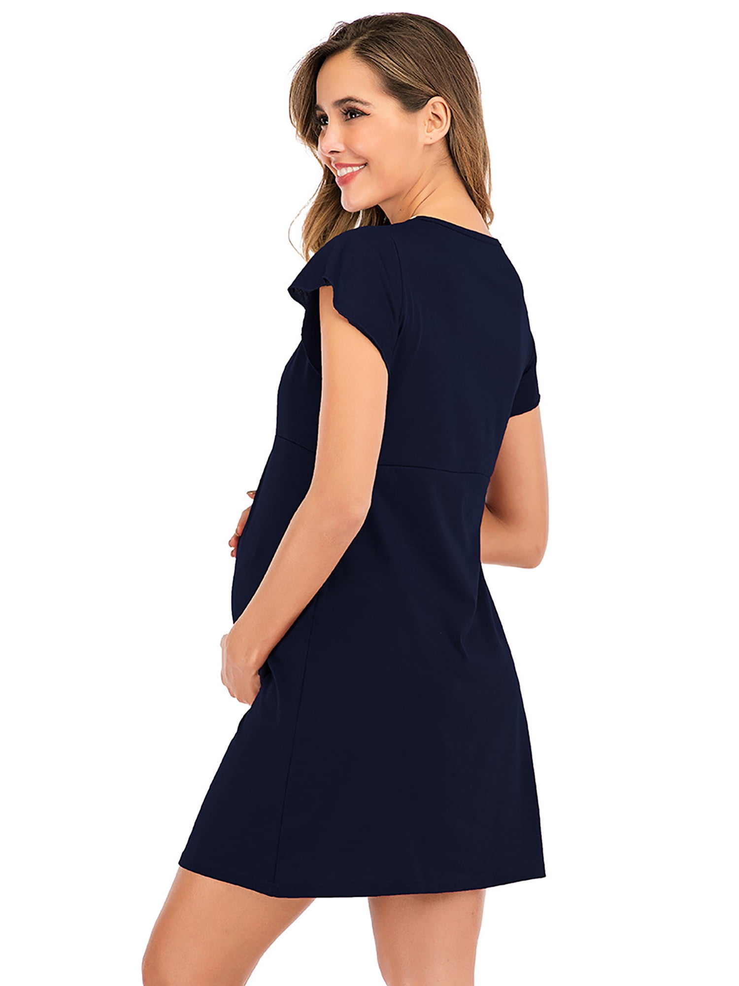 navy blue plus size maternity dress