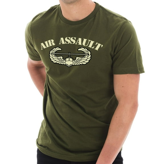 Big Size Army Air Assault Graphic Design Short Sleeve Cotton Jersey T-Shirt - Army Green XL