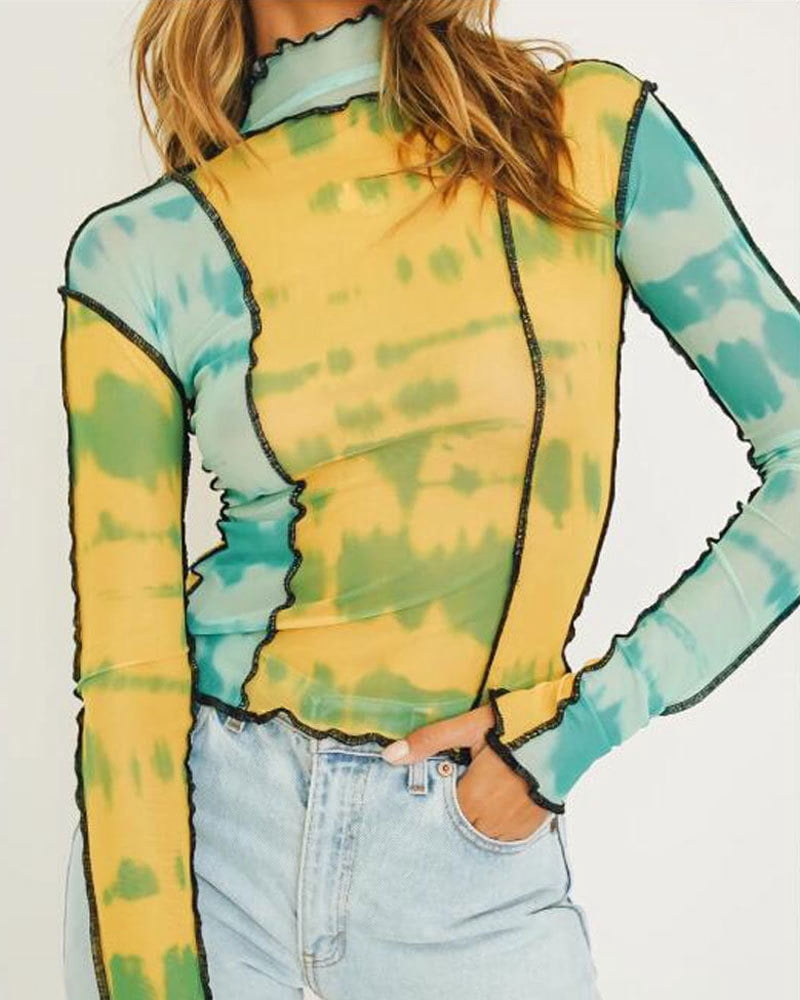 Tie-Dye Color Matching Printing Shirts 