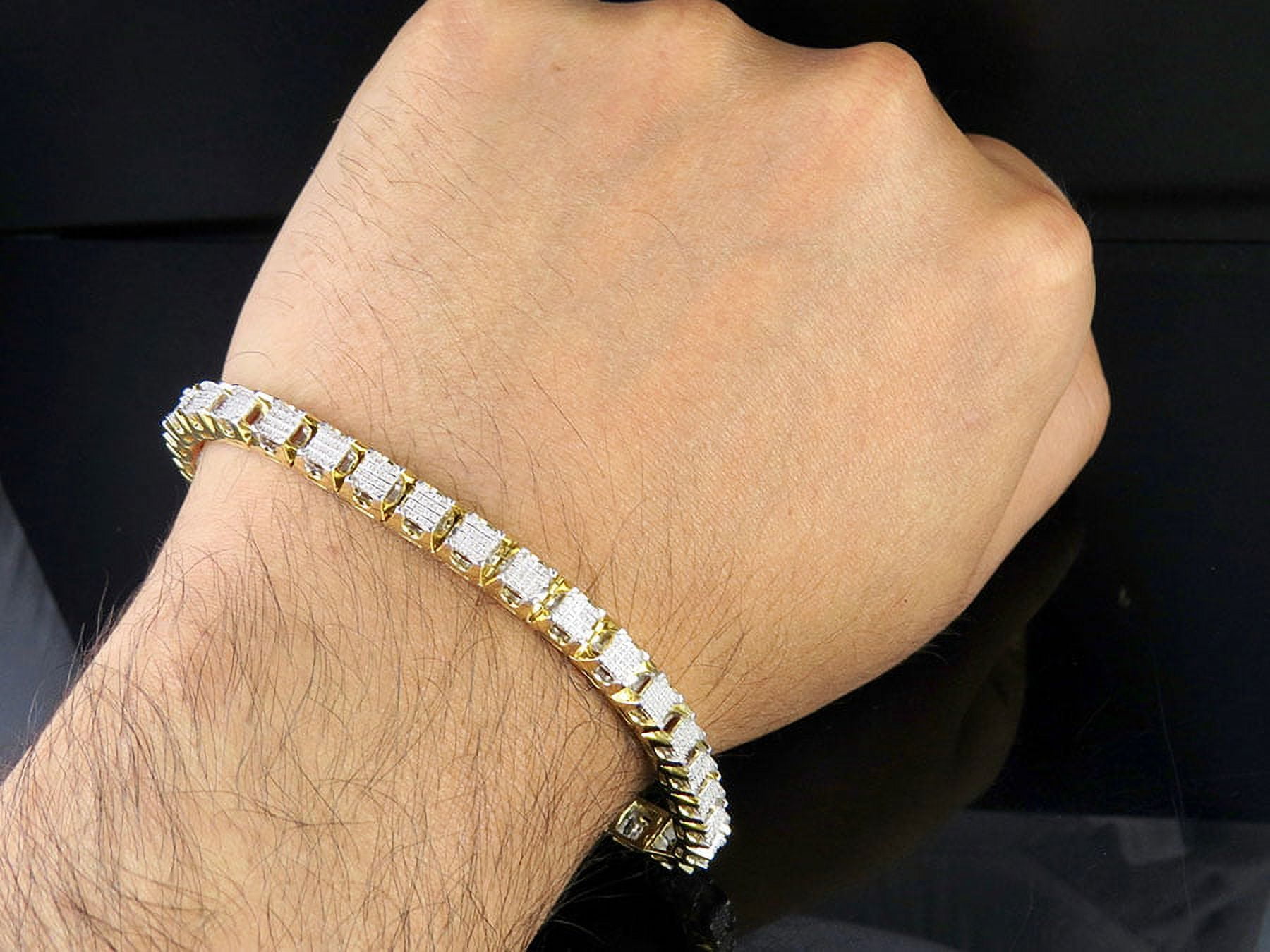 Bracelet for man with raw black Diamonds and silver nuggets - JoyElly