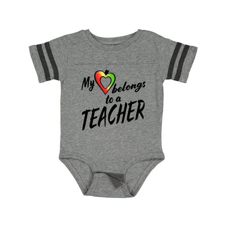 

Inktastic My Heart Belongs to a Teacher Gift Baby Boy or Baby Girl Bodysuit