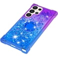thumbnail image 4 of for Samsung Galaxy S25 Ultra (Not S25) Quicksand Case with Ring Kickstand, Girls Women Bling Cute Glitter Flowing Liquid Floating Sparkle Cover for Samsung Galaxy S25 Ultra. JB-Purple Blue, 4 of 7