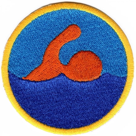 Swimming Merit Badge Embroidered Iron-on Patch