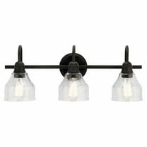 3 Light Vanity Light Approved for Damp Locations with Vintage Industrial Inspirations 9.25 inches Tall By 24 inches Wide-Olde Bronze Finish Bailey