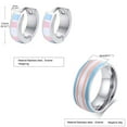 thumbnail image 2 of HIJONES Stainless Steel 8mm LGBT Pride Rainbow Ring Earring Studs for Men Women Jewelry Set Enamel Wedding Band Style C Size 11, 2 of 6
