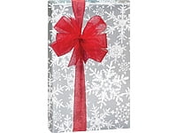 Christmas Cellophane Rolls Metallic Small Silver Snowflakes Film Gift Wrapping 
