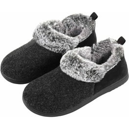  MIXIN Women's Comfort Warm Faux Fleece Fuzzy Ankle Bootie  Slippers Plush Lining Slip-on House Shoes Anti-Slip Sole Indoor/Outdoor