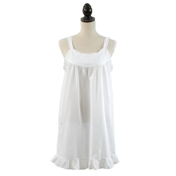Saro Lifestyle NG982.W06 Embroidered Short Nightgown, White