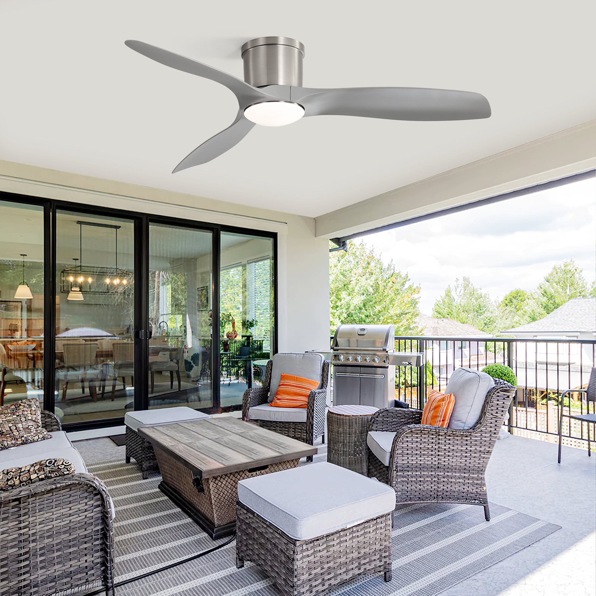 Sofucor 52" Modern Ceiling Fan with LED Light and Remote Control