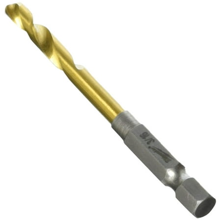 

Milwaukee 48-89-4609 Electric Tool Impact Drill Bit 3/16 Diameter x 3 L 1-1/8 35 Degree Helix Flute 1/4 Hex Shank 135 Degree