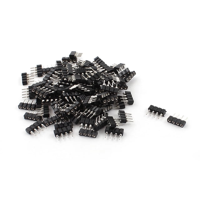 Unique Bargains Douille de Tête Ronde IC Femelle 2.54mm Pas 4 Broches Traversantes 100 Pcs