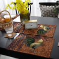 thumbnail image 4 of Rooster Farm Animal Burlap Linen Table Runner and Placemats Set of 4, Retro Brown Backdrop Washable Dining Table Decor Set for Kitchen, Party, Banquet, 16"x72", 4 of 7