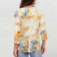 thumbnail image 5 of Women’s Halloween Tie Dye T-Shirt Cute Ghost Pumpkin Print Casual Crewneck 3/4 Sleeve Fall Holiday Top Comfortable Tee, 5 of 5