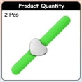 thumbnail image 3 of Uxcell 2pcs Magnetic Pin Holder Wristband Heart-Shaped Wrist Sewing Pincushion Silicone Strap Bracelet for Sewing Quilting Green, 3 of 6