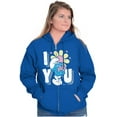 thumbnail image 4 of Vintage Smurf I Love You Flowers Zip Hoodie Sweatshirt Women Brisco Brands M, 4 of 6