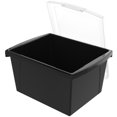 thumbnail image 2 of Storex 4 Gallon (15L) Classroom Storage Bin with Lid, Black, 6-Pack, 2 of 3