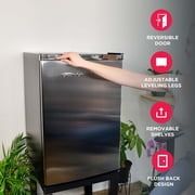 Frigidaire 4.5 Cu Ft Compact Refrigerator with Freezer, Platinum Mini Fridge with Chrome Trim for Apartment, Dorm, Office, Garage