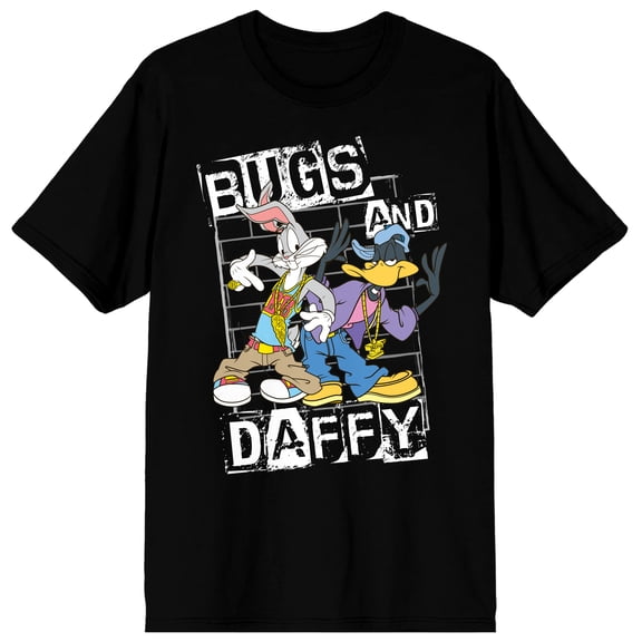 Looney Tunes Bugs and Daffy Graphic Short Sleeve Tee for Men-3XL