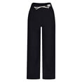 thumbnail image 6 of Fleece Lined Pants Women Winter Warm Sherpa Lined Straight Leg Pants Drawstring High Waist Trousers With Pockets, 6 of 8