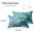 thumbnail image 3 of Waterproof Throw Pillow Covers Set of 2, 20x12 Inch Turquoise Gold Marble Decorative Pillowcases Outdoor Pillow Slip Cushion Covers Set for Couch Tent Abstract Simple Geometric, 3 of 7