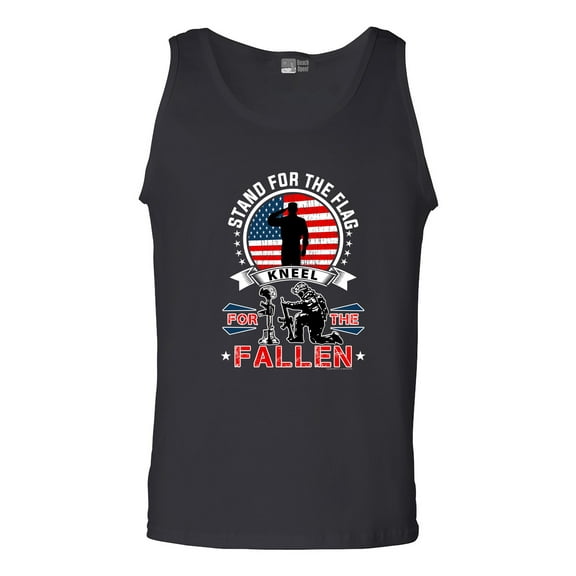 I Stand For The Flag Kneel For The Fallen USA Patriotic DT Adult Tank Top