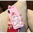 thumbnail image 2 of Piglet Phone Case Compatible with iPhone XR, Cute 3D Cartoon Animal Soft Silicone Protective Case for Girls Women (Strawberry Piglet, iPhone XR), 2 of 14