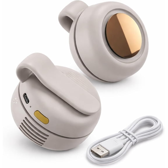 Portable Silent Mini Bladeless Electric Fan, 3-Speed USB Rechargeable Clip-On Cooler, 360° Adjustable Safe Airflow Blower for Travel & Office