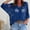 Blue, variant on Women's V Neck Diamond 3/4 Sleeve Blouse - Casual Medium Sleeve Sweater Top for Spring and Summer Outings