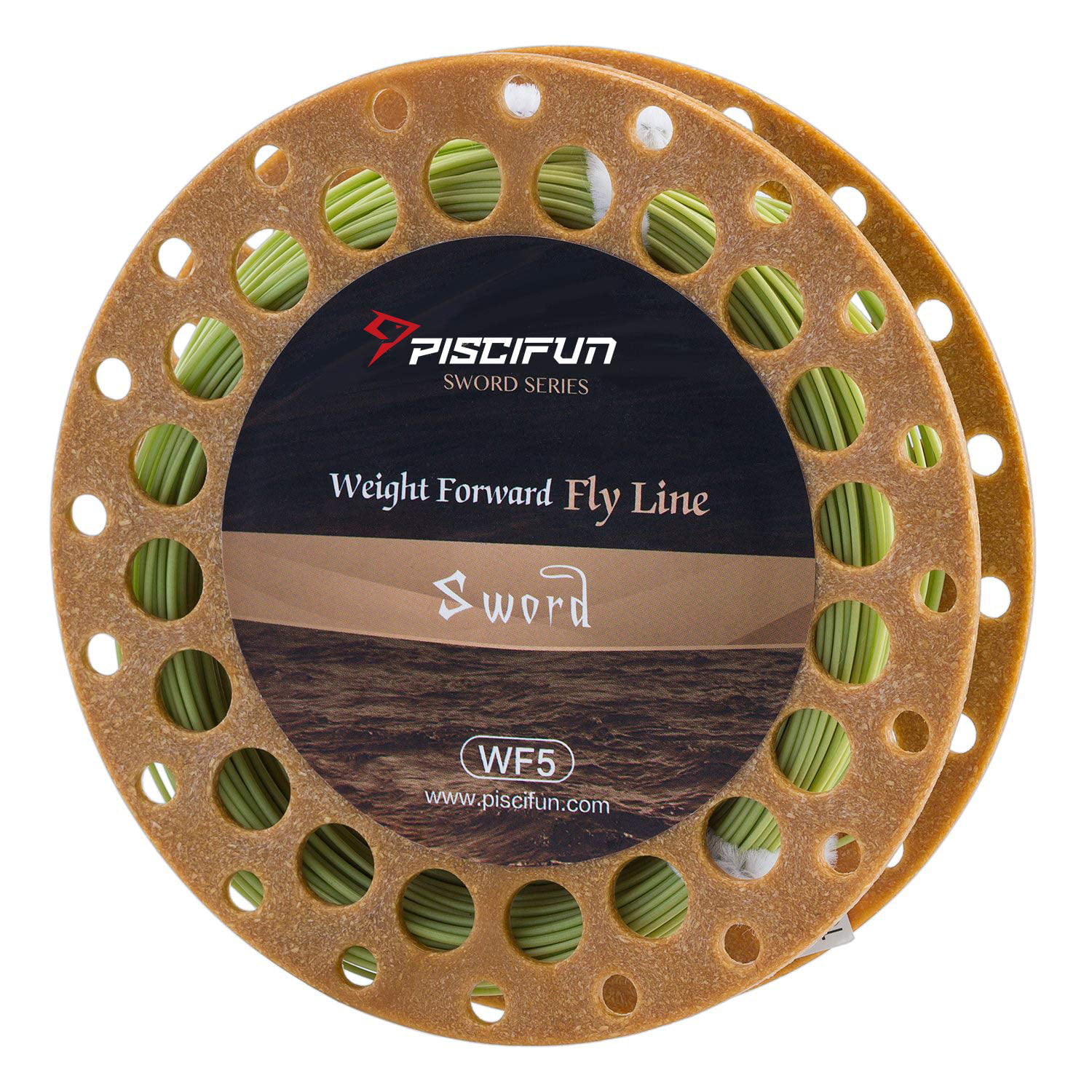 Piscifun Sword Weight Forward Floating Fly Fishing Line with Welded Loop  WF5wt 100FT Moss Green 