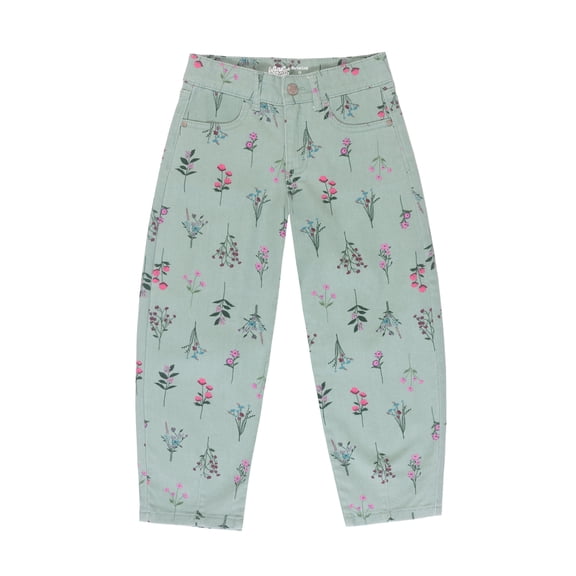 Wonder Nation Girls Ankle Length Barrel Jeans, Sizes 5-18