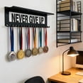 thumbnail image 5 of Home Wall Decor Medal Hanger Display Rack, Wall Mount Trophy Storage Shelf, for Sports Race Gymnastics Soccer Basketball Football Awards, Medal Organizer for Bedroom Office Living Room Decor, 5 of 6