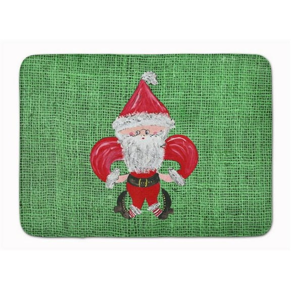 Christmas Santa Fleur De Lis Machine Washable Memory Foam Mat