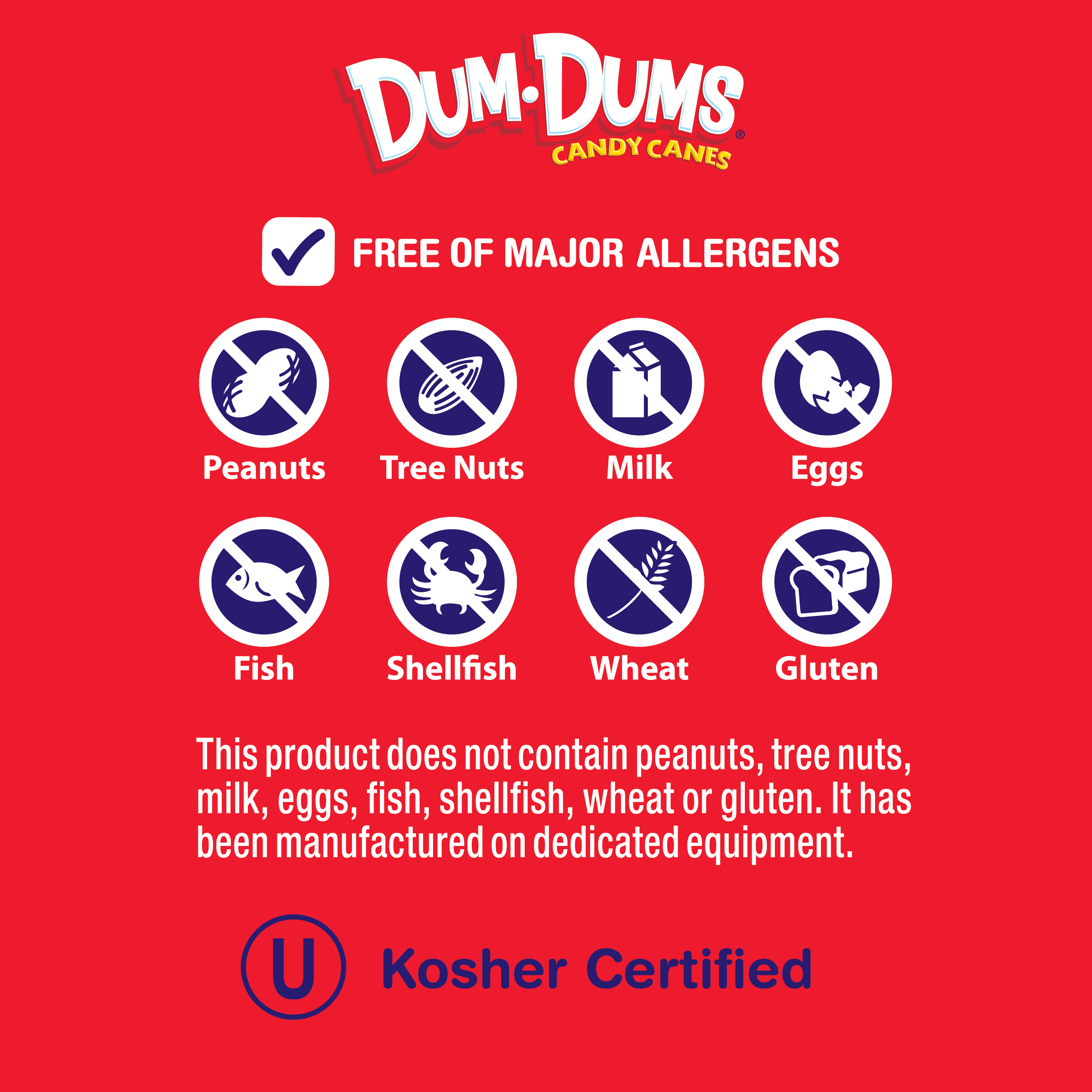 Dum Dums Free of Major Allergens Original Flavor Mix Lollipops, Party Candy, 16 oz. Bag - image 4 of 8