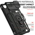 thumbnail image 6 of for iPhone 16e Rugged Phone Case with Sliding Camera Cover, Kickstand TPU Bumper Drop Proof Durable Military Grade Protective Case Cover for iPhone 16e, Black, 6 of 10