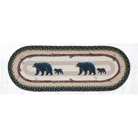 

13 x 36 in. Mama & Baby Bear Oval Patch Runner