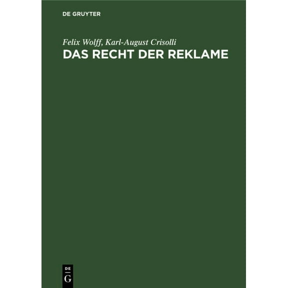 Das Recht Der Reklame, (Hardcover)